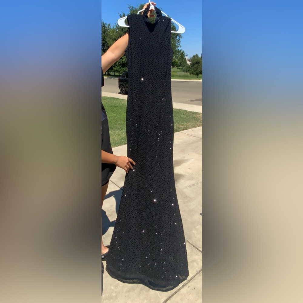 Black rhinestone dress